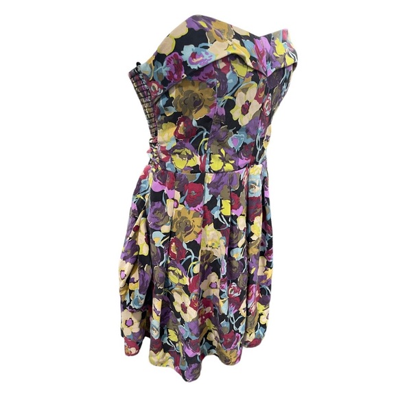 Betsey Johnson Strapless Floral Silk Dress - Picture 6 of 12